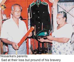 Nissanka's parents: Sad at their loss but proud of his bravery