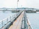 The jetty to load and unload petroleum product carriers 