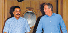 President Rajapaksa with British Premier Tony Blair at his holiday bungalow in Buckinghamshire.