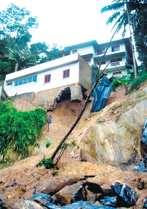 Peradeniya is precariously perched after an earthslip