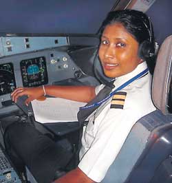 Chamika Rupasinghe and Roshani Jinasena, second and third female pilots of Sri Lanka