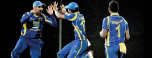 The Lankan young brigade celebrating one of their victories against Pakistan in the ODI series.