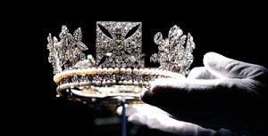 Sparkling: The Diamond Diadem Tiara, worn by The Queen on British and Commonwealth stamps, which also features on some issues of coinage and bank notes