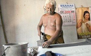 S. V. Cyril : Worried about the high cost of charcoal. Pix by Saman Kariyawasam