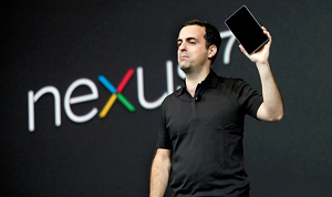 Hugo Barra, director of product management of Google, unveils Nexus 7 tablet during Google in San Fransisco (REUTERS)