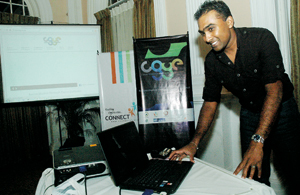 Star support: Cricketers Mahela Jayewardena and Kumar Sangakkara launching the website. Pic by M.D. Nissanka