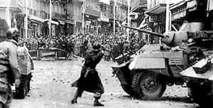 Algerians protesting against French colonialists