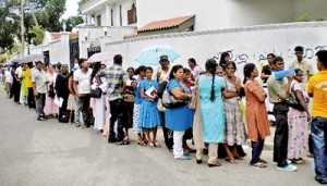 Long queue: Hopeful job seekers waiting to register for medical screening