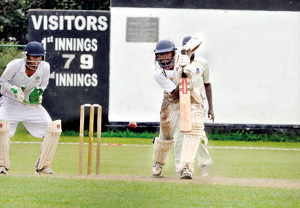 Nilochana Perera of Colts in action against Chilaw Marians at the Colts ground. - Pictures by Ranjith Perera.