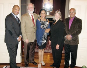 Photo: (L-R) Byron McCrea, Dr. Bob Haring-Smith, Priyanthi Dissanayake, Dr. Tori Haring-Smith and Padmasena Dissanayake