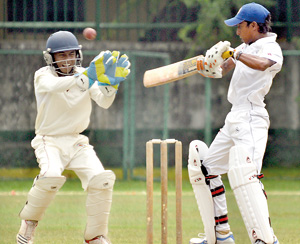 Ragama CC batsman Eranga Ratnayake in their match against Moors at Havelock Park yesterday.