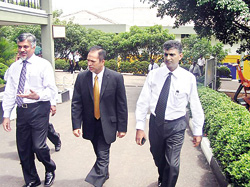 Deputy Minister Muhammad Hizbullah with Capt. Ajith Peiris – Group Managing Director & Dr. (Capt.) Nalaka Jayakody – Director Administration and Development touring the campus.