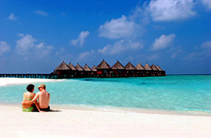 A resort in the Maldives . Pic courtesy maldivestourism.net