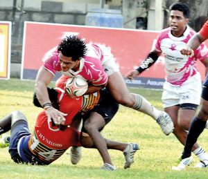 Havies playmaker Nissan on the move against Upcountry Lions. - Pic by Ranjith Perera