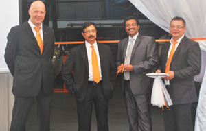 From left - Arie Pijl, Area General Manager - Propulsion, Sudhir Singhal - Service Unit Director for South Asia, James Rajan - Managing Director and Petri Koskinen, General Manager.