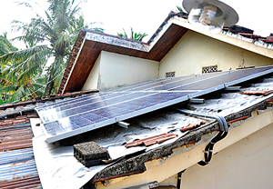 The solar panels on the roof. Pix by Susantha Liyanawatte