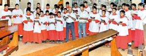 The Choir along with the De Lanerolle Brothers getting ready for the Festival of Choral Music