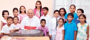 ‘My Jesus and I’, a book by Arundathy Gunawardena with colourful illustrations and appropriate prayers for children was presented to the Archbishop of Colombo, Cardinal Malcolm Ranjith recently at the Archbishop’s House. The presentation was made by little Senahali Amerasinghe.