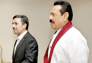 President Mahinda Rajapaksa with Iranian President Mahmoud Ahmadinejad