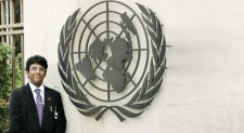 Young rights man has  winning shot at the UN