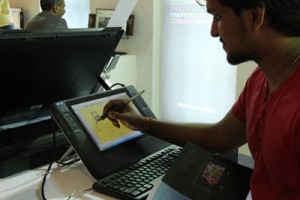 AOD graphic students trying out the best technology