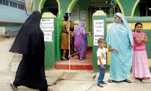 Brisk voting turnout was reported from Batticaloa.  Pic by Luxman Adhiran