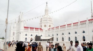 Something to remember: Pilgrims managed to briefly visit the Church of Our Lady of Vellankanni before they boarded a flight back home