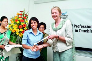 Ms. Isabel Sutcliffe , Director of EDEXCEL distributed certificates to Teachers who successfully completed the Diploma