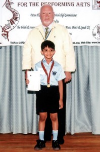 Kevin Allegakoen, a Grade Two student of Belvoir College International, was awarded a Certificate of Distinction and a  Gold Medal in Prose Speaking at the Sri Lanka Festival for the Performing Arts 2012.