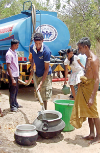 Bowsers to the rescue in Polonnaruwa. Pic by K.G. Karunaratne