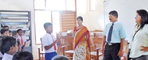Shamila (far right) with hearing impaired children and their teachers at the Nuffield School for the Deaf in Jaffna