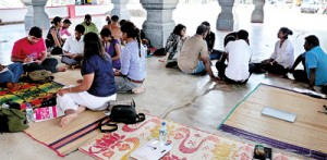 Members of VFR at a discussion with an inter-faith group during their recent visit to Sri Lanka