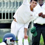 Zahira skipper Wasim Sinnen in action against St. Servatius at Maradana.