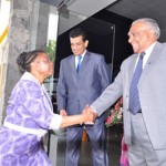 The South African Deputy Minister of Economic Development, Hon. Prof. (Ms) Hlengiwe Mkhize welcomed by Mr. Lucky Wikramanayake – Deputy Chairman Ceyline Group of Companies.