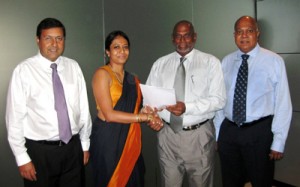 In the photo from left are Imtiaz Esufally (Chairman- Hemas transportation), Kasturi Wilson (Managing Director - Hemas Transportation), Andy Andersen (Managing Director - Scanwell Logistics) and Niranjan Nallaratnam (Managing Director - Forward Air Logistics).