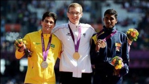 Pradeep  made every Sri Lankan proud by winning a bronze Medal in the 400 metre event in Paralympics 2012