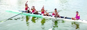 The jubilant Ananda College fours crew who won the Boat Race.