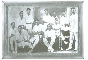 Wesley Cricket team 1908 Standing: S.Gunasekera, D.M.Rupasinghe, E.A.Gunasekera, E de Silva, U.Gunaratne,Rev.H.Highfield Seated: W.D.Lewis, S.Nagendra, F.W.Dias O.C.Amarh, R.F.S.Mendis