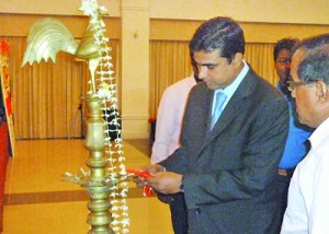 Mr. Amith Pusselewa – Chief Guest  and Director of Sasip, lighting the oil lamp
