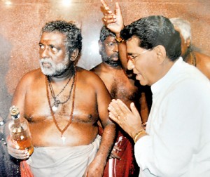 Mervyn Silva used to offer prayers  at the very same kovil