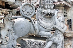 Sandula Lion at Belur: Similar to the lion at Yapahuwa