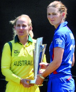 Skippers of the two women’s finalists with the plum.