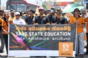 Protest march by university lecturers