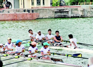 Action at Mora Sculling Regatta