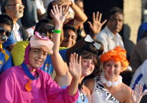 Tourists at T20 match. Pic by Amila Gamage