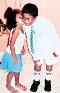 A tender moment: Shehara with his little sister Shenara