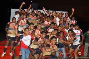 Kandy team celebrating their victory. - Pic courtesy of SLRFU