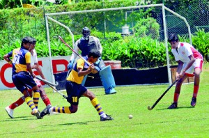 Top and below action from the Blue and Gold Hockey Sevens