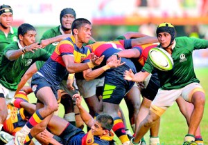Action at the Trinity Vs Isipathana match during the school season