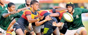 Action at the Trinity Vs Isipathana match during the school season